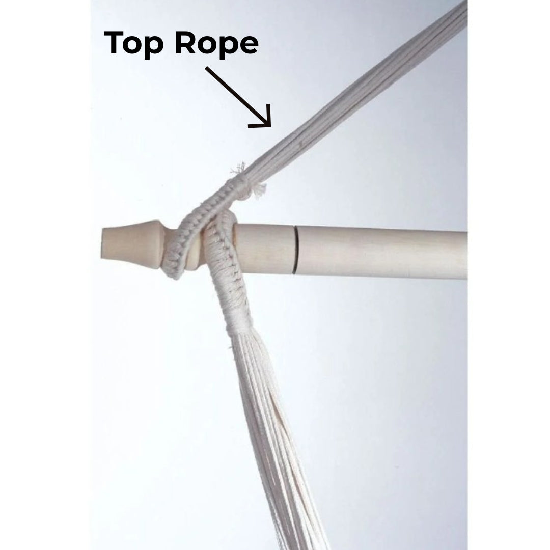 Hammock with a labeled 'Top Rope' on a white background