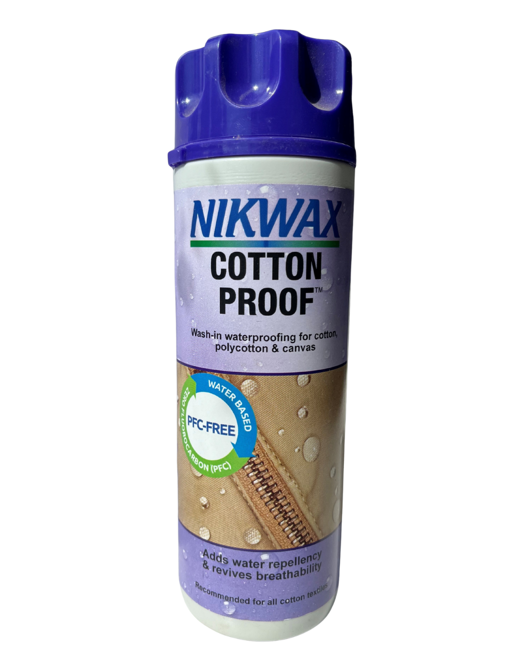Nikwax Cotton Proof spray can on a white background