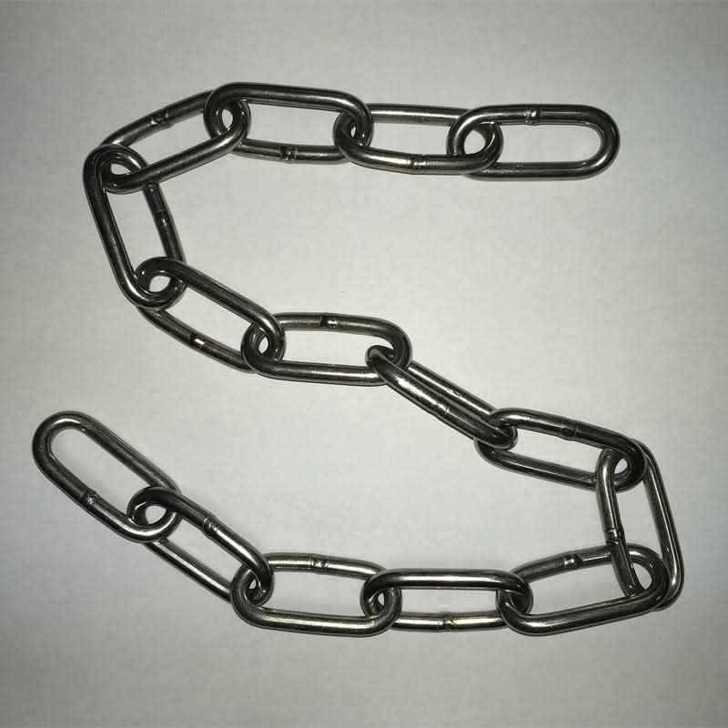 Illustration of various replacement parts for a wooden hammock stand, including bolts, screws, a wrench, and a chain.