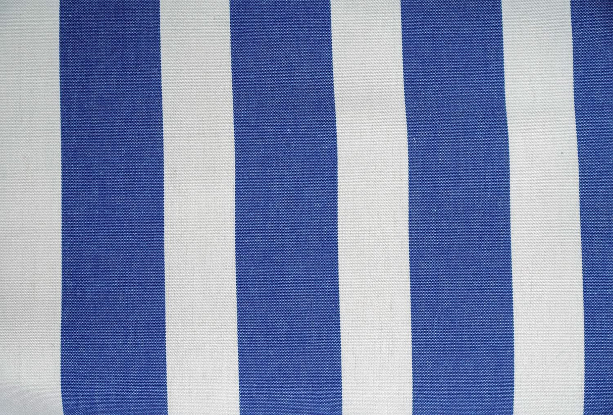 Close-up of blue and white striped fabric