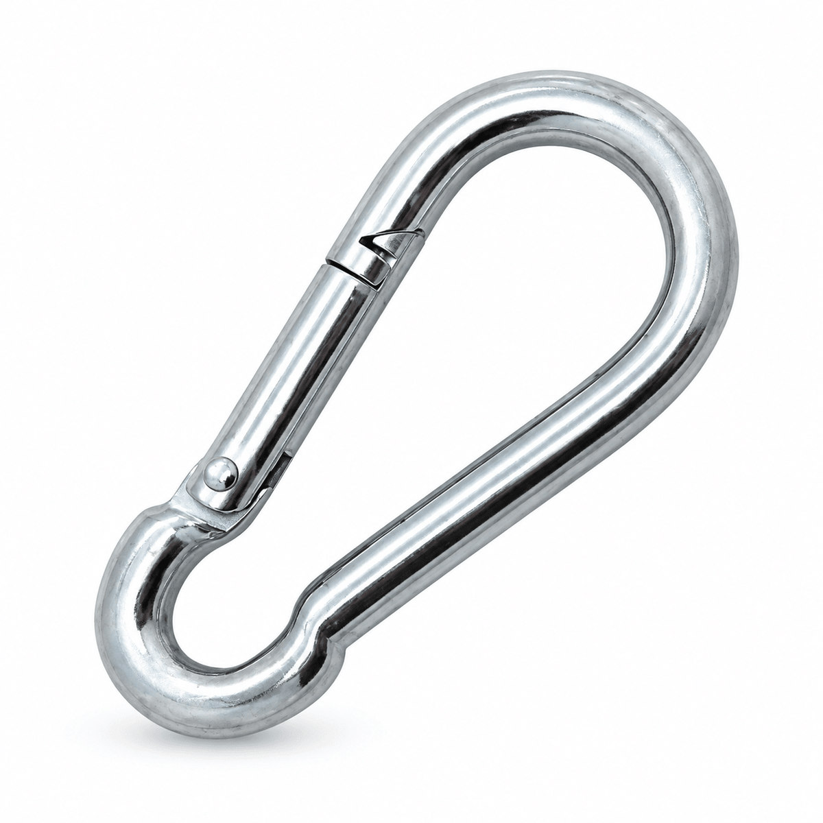Silver spring-gate carabiner clip replacement part for the Luna Rockstone hanging chair stand.