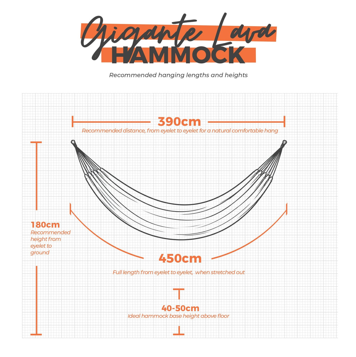 Gigante Lava hanging dimensions on white background