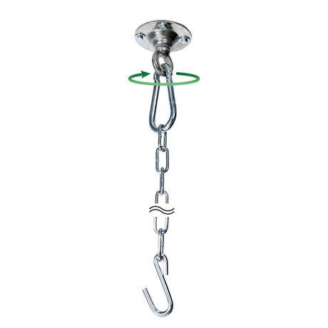 Metal chain with a hook on a white background