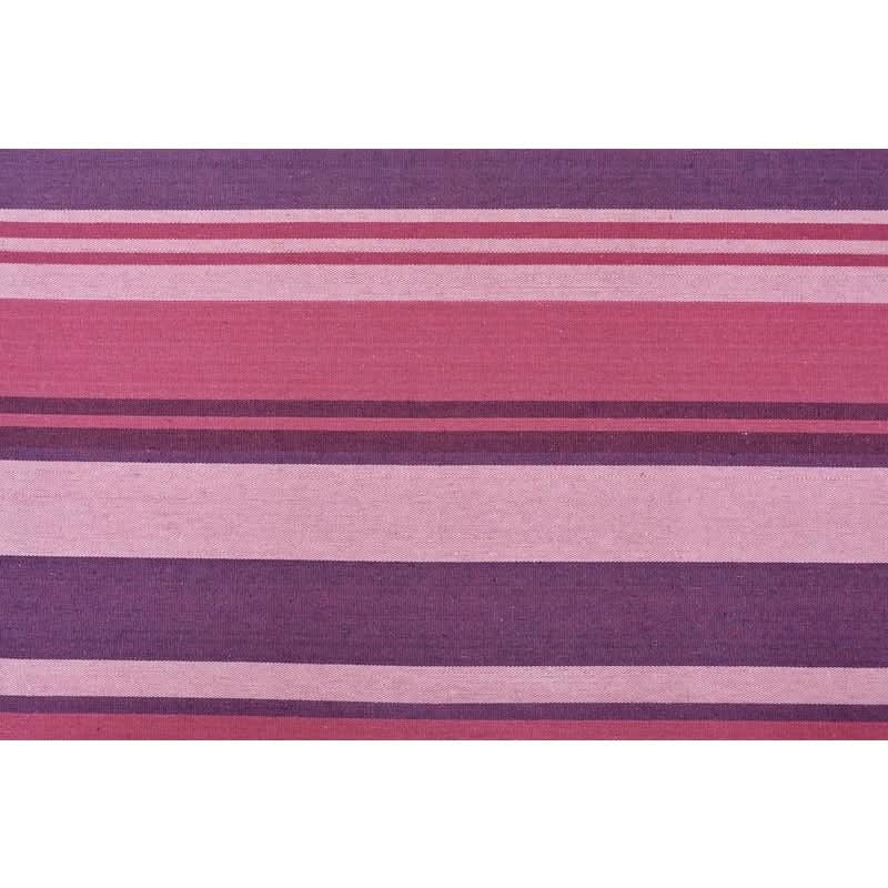 Striped fabric pattern with alternating purple and pink horizontal stripes on a white background