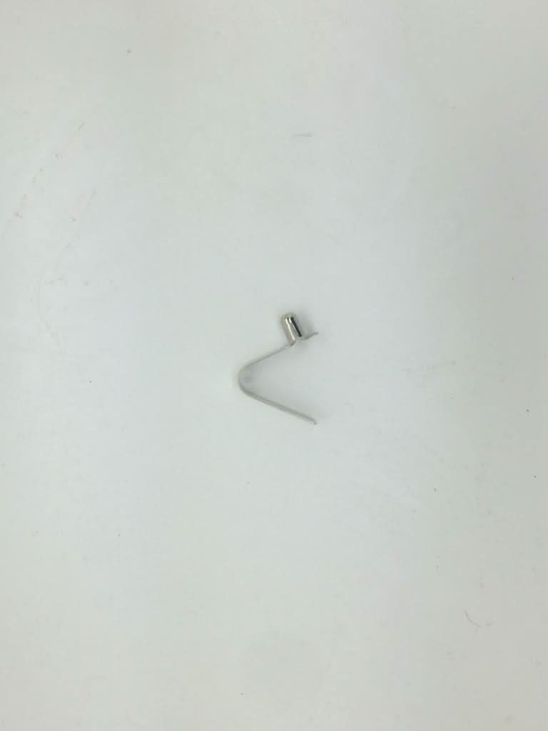 Small metal hook on a white background