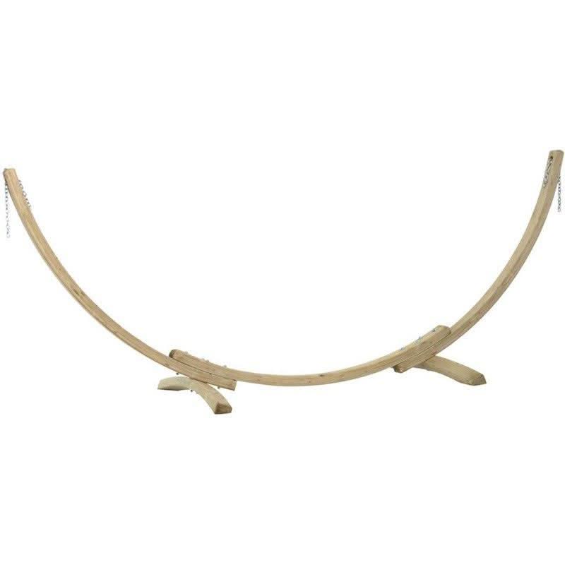 Wooden hammock stand on a white background