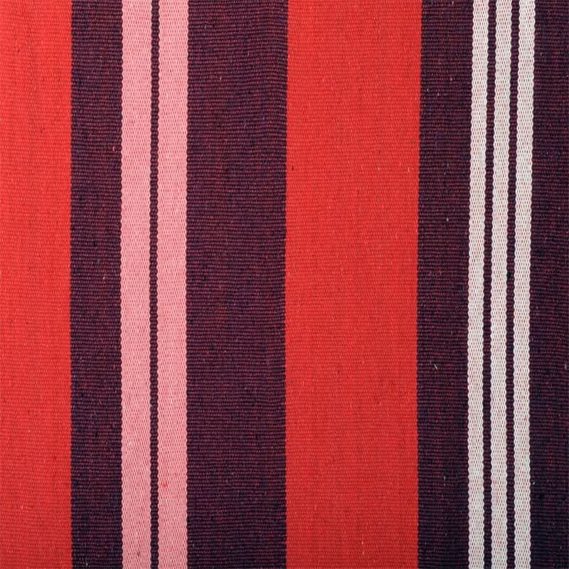 Striped fabric pattern with red, purple, and white colors.