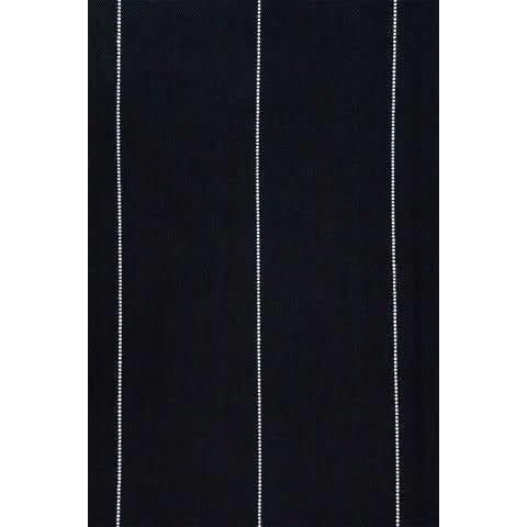 Black fabric with white pinstripes on a white background