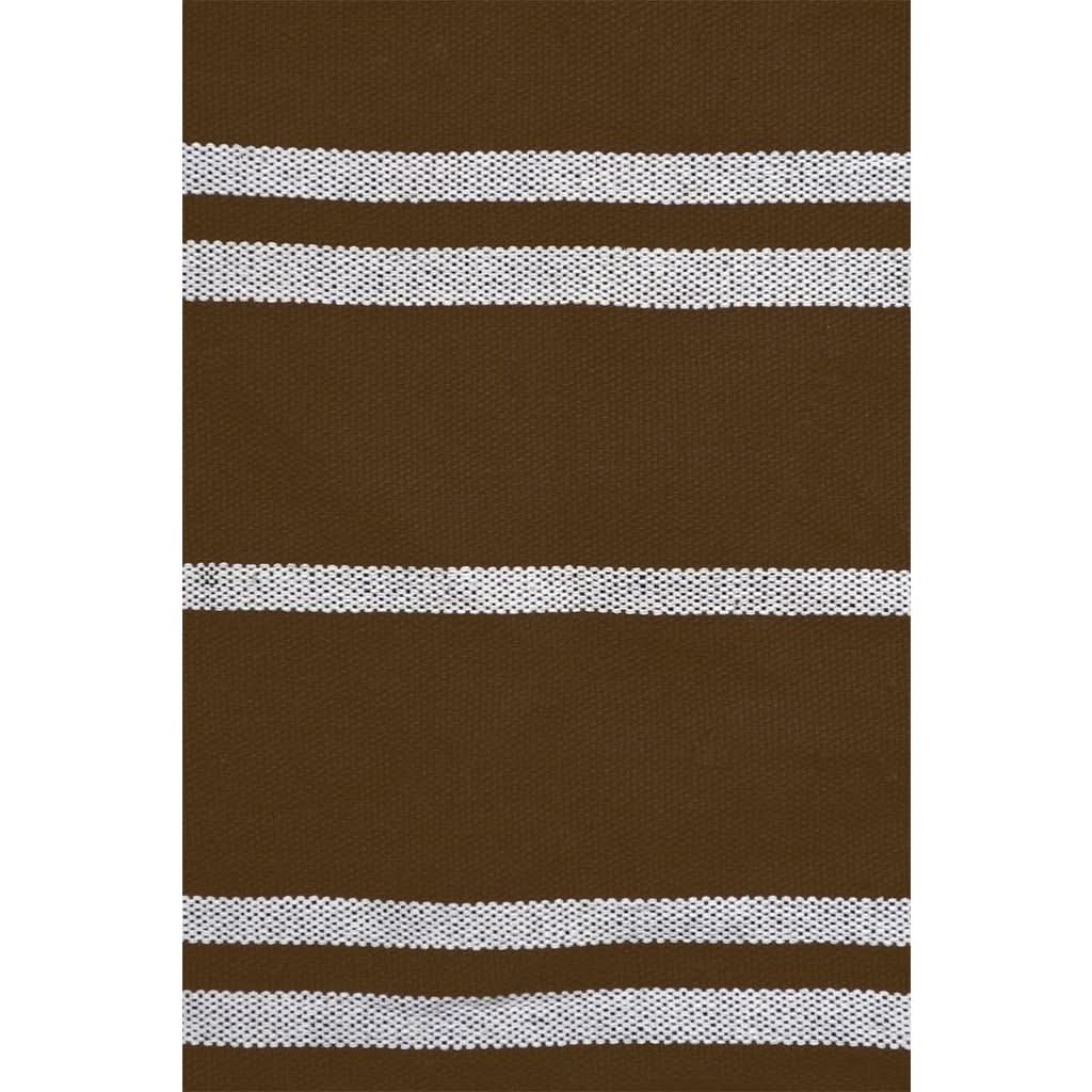 Brown fabric with white stripes on a white background