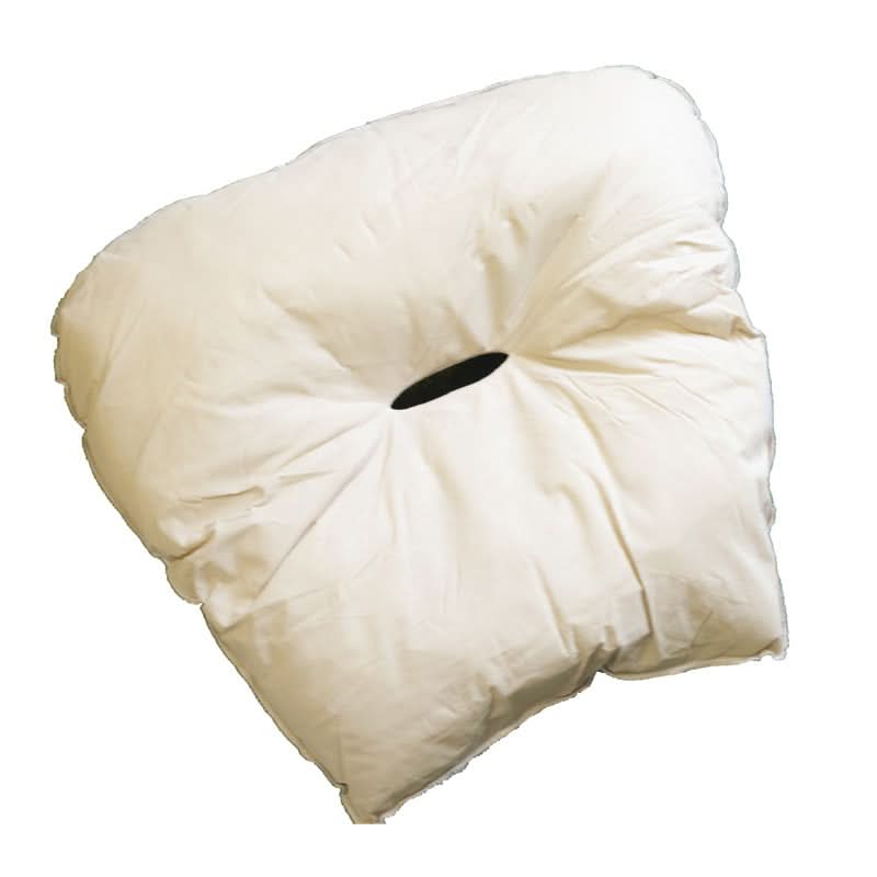 White neck pillow on a white background