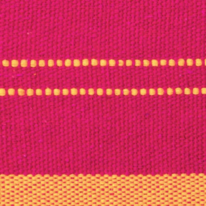 Close-up of pink and orange fabric with a pattern