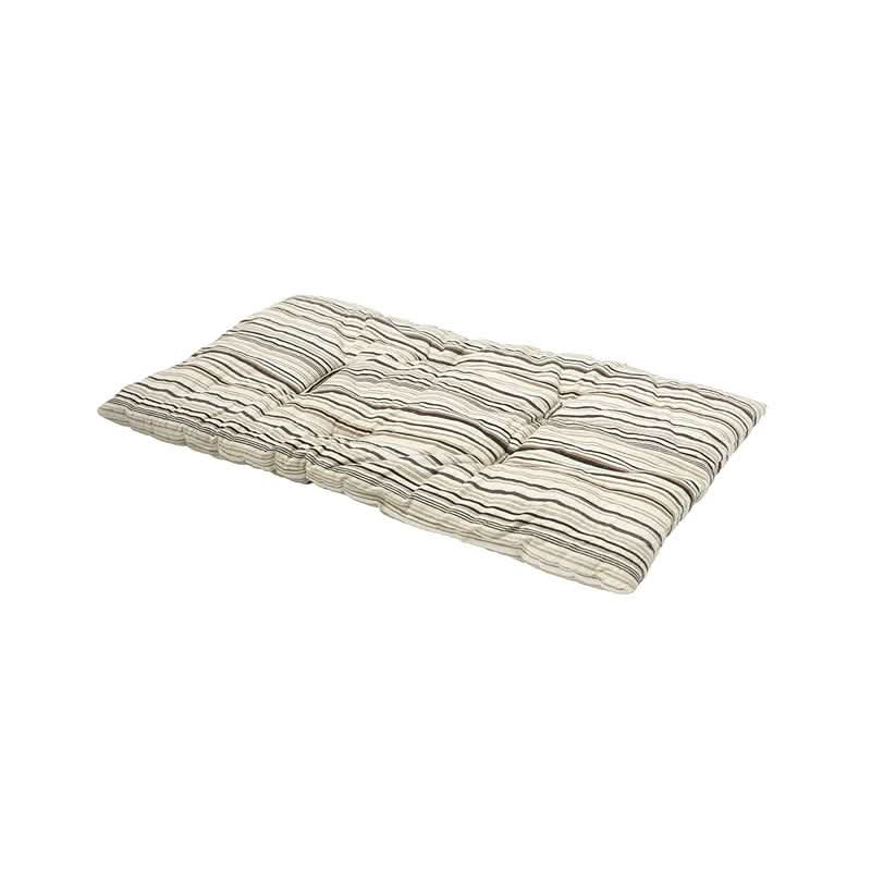 Striped mattress cover on a white background