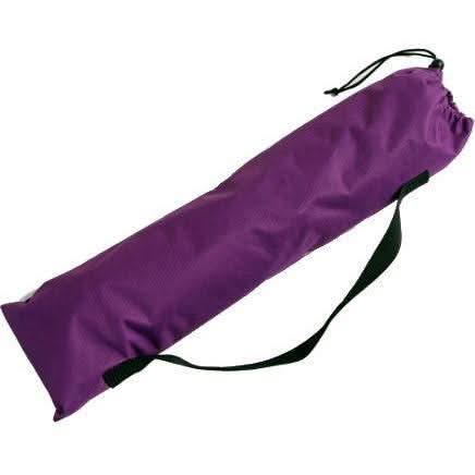 Purple drawstring bag on a white background