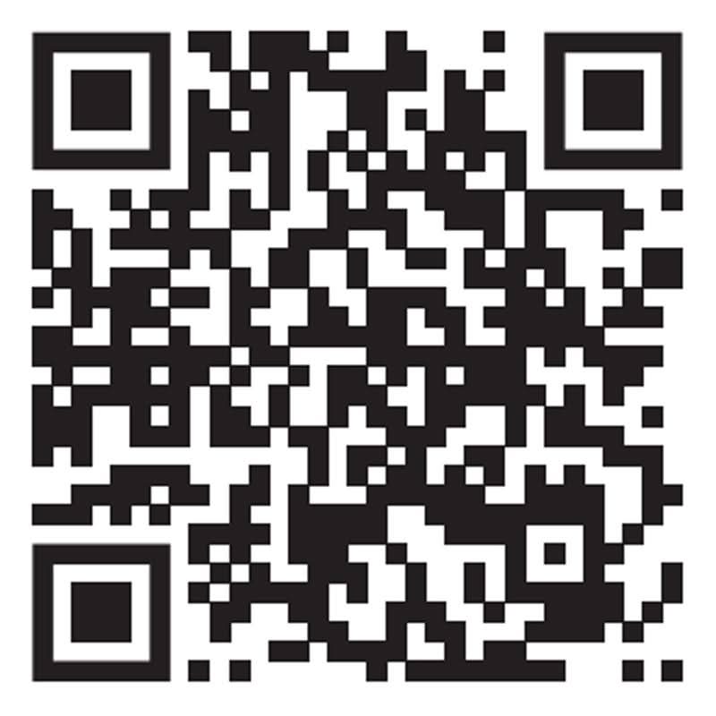 Black and white QR code on a white background