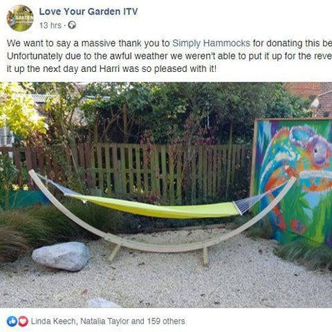 Our hammock on Love Your Garden ITV | Simply Hammocks