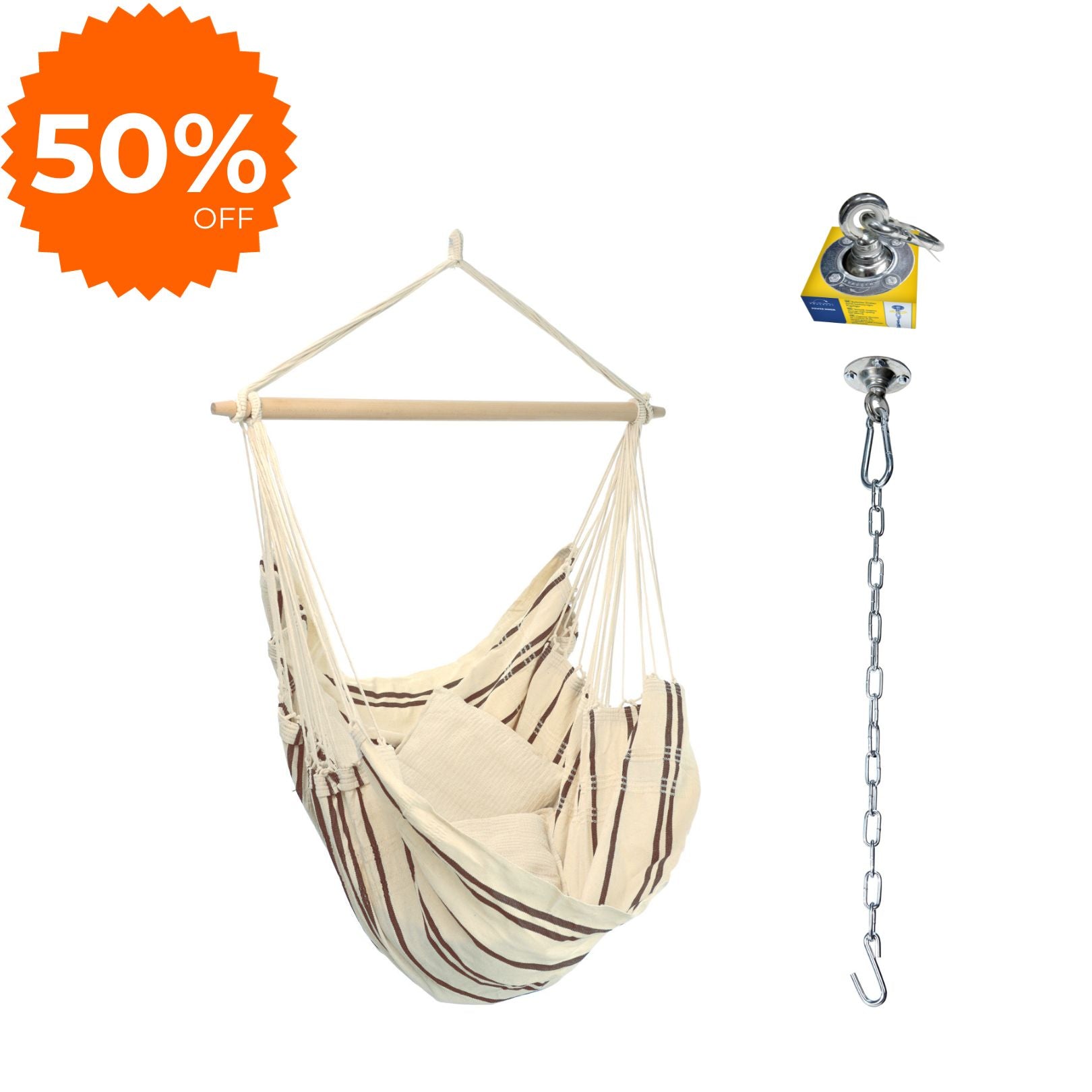 Brasil Hanging Chair Cappuccino Linen