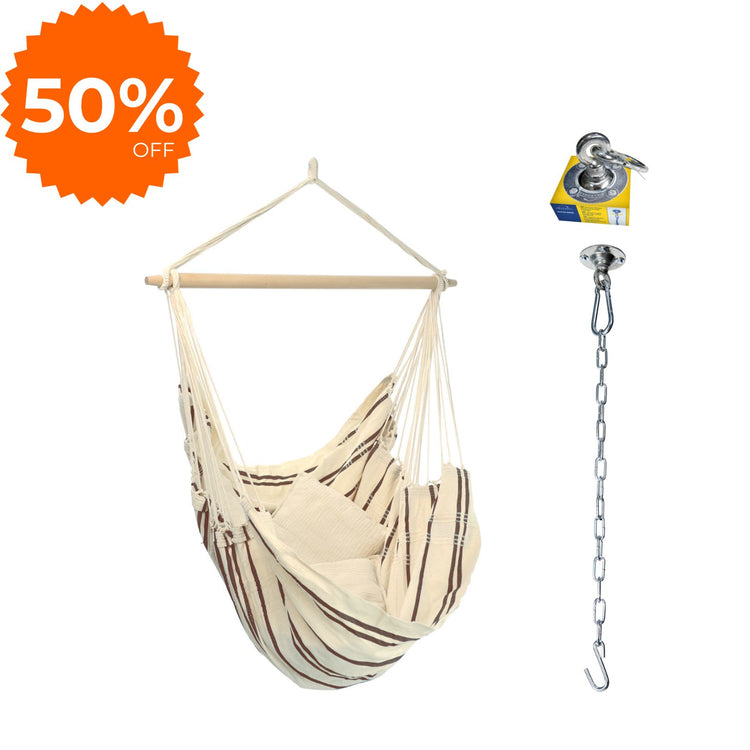 Brasil Hanging Chair Cappuccino Linen
