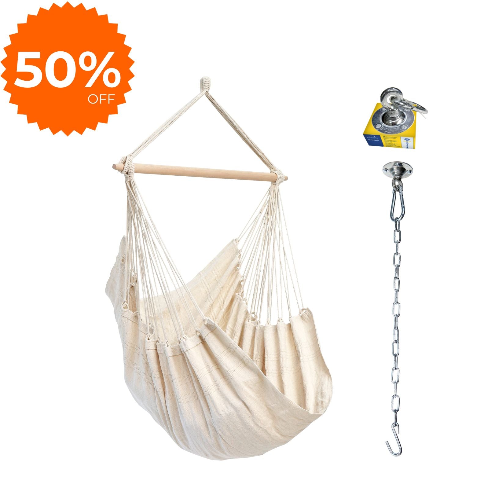 Brasil Hanging Chair Natura White