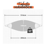 Measurement chart for a Tahiti Hammock with dimensions and weight capacity.