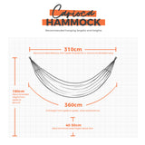 Carioca hammock dimensions on a white background
