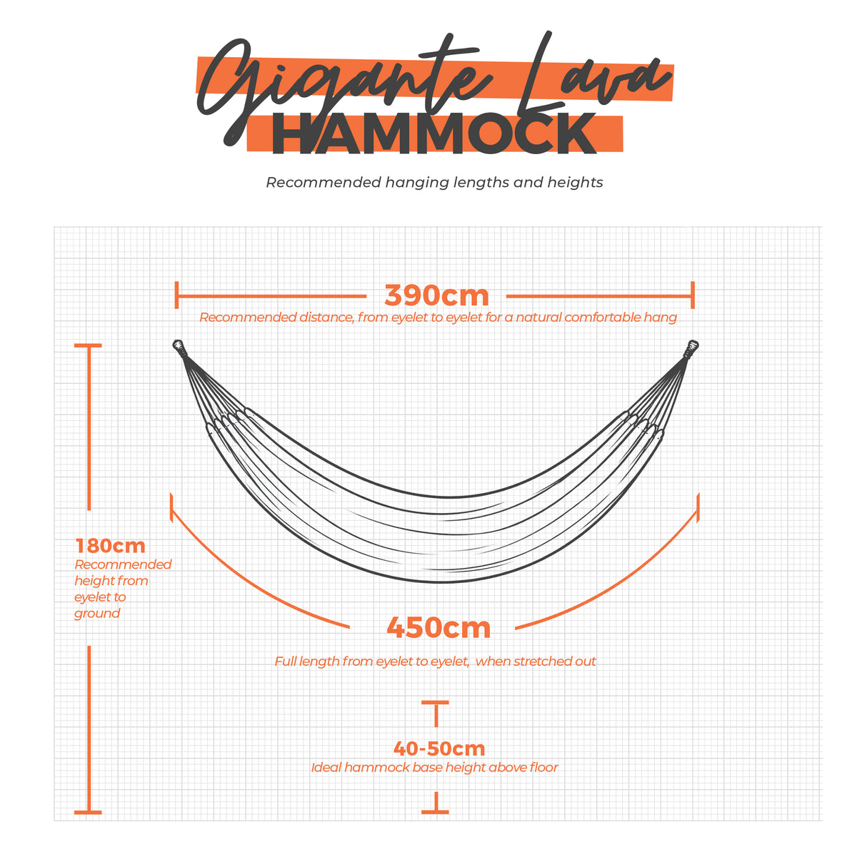 Gigante Lava hanging dimensions on white background