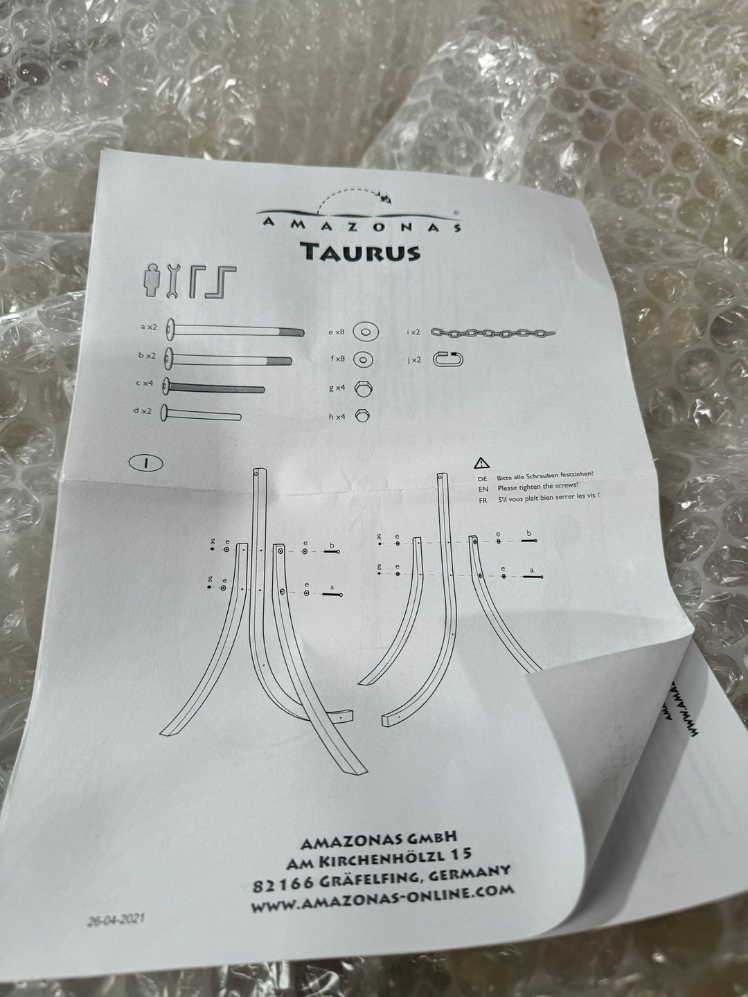 Taurus Hammock Chair Stand Instruction