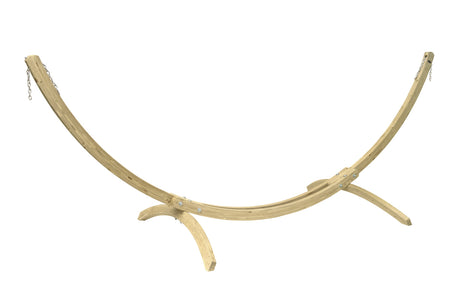 Wooden hammock frame on a white background
