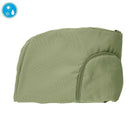 Green baby seat cover with a water droplet icon on a white background