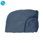 Blue waterproof cover on a white background with a water droplet icon.