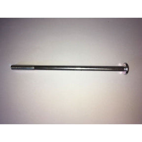 Metal rod with threaded end on a white background