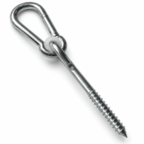 Heavy-duty galvanised steel Jumbo hammock fixing with carabiner and nylon friction ring