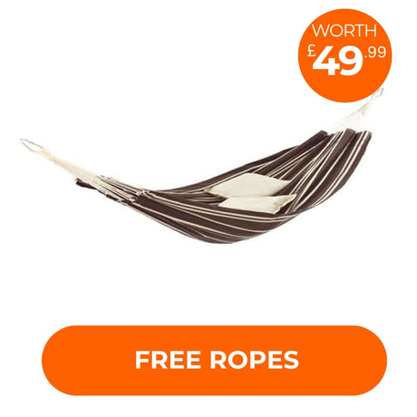 Hammock with free ropes offered on a white background