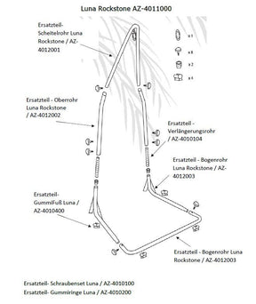 Amazonas Hammock Parts & Accessories Luna Rockstone Stand REPLACEMENT PARTS