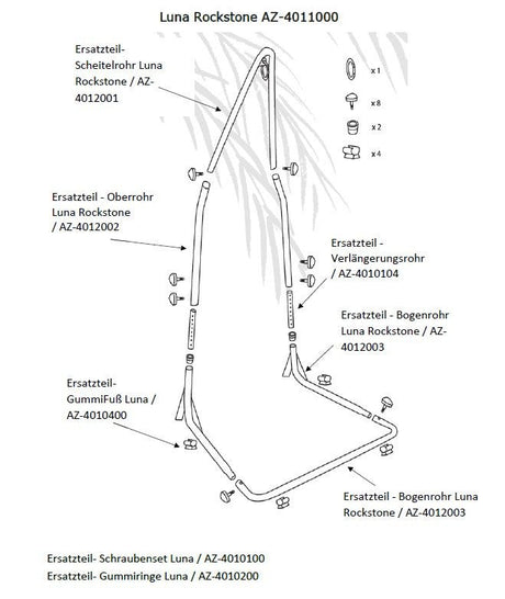 Amazonas Hammock Parts & Accessories Luna Rockstone Stand REPLACEMENT PARTS