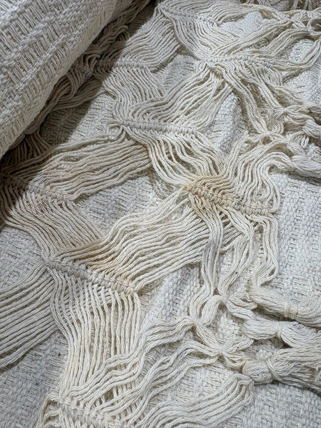 Close-up of textured fabric with wavy pattern