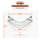 The fat hammock hanging dimensions on a white grid background