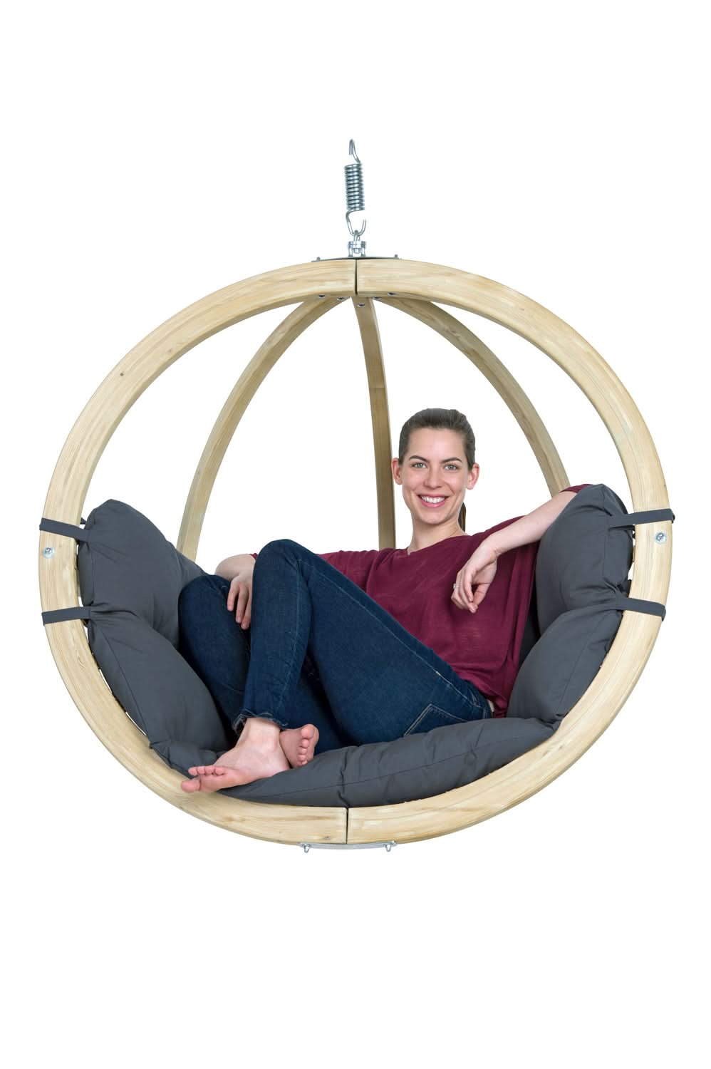 Globo Single Anthracite Hanging Egg Chair