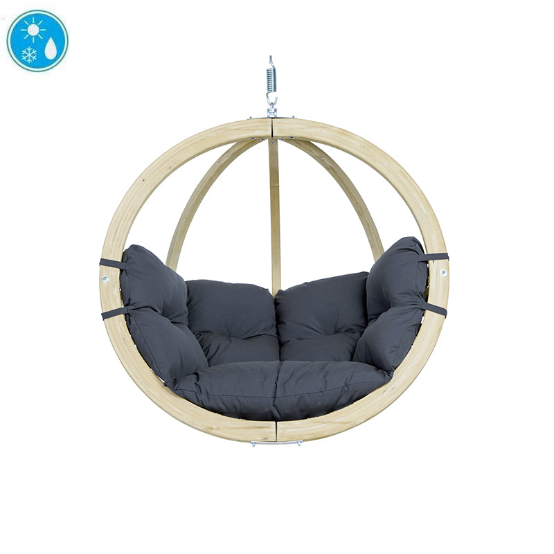 Globo Single Anthracite Hanging Egg Chair