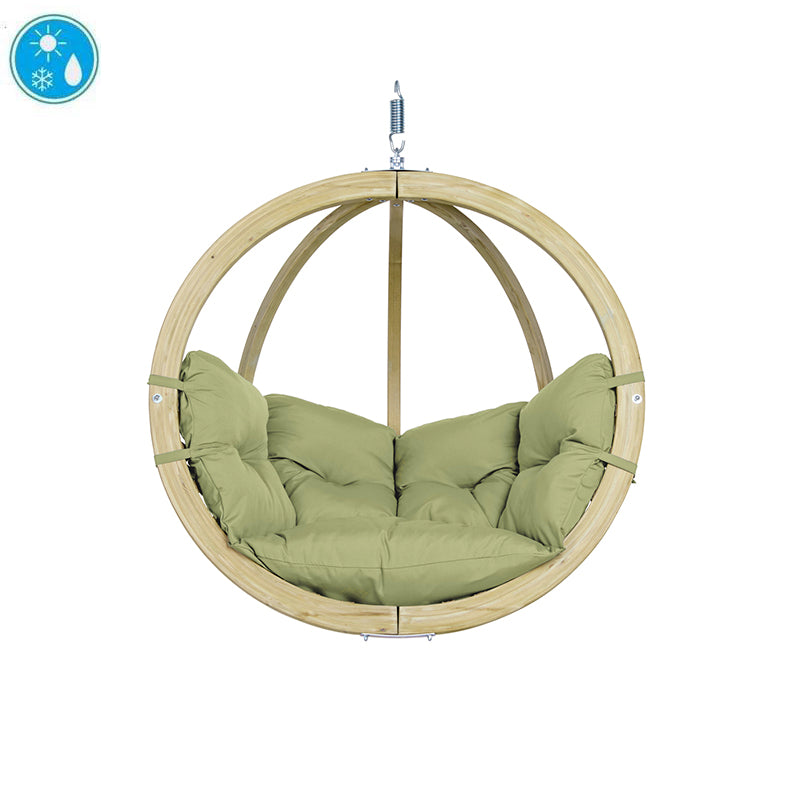 Globo Oliva Single Hanging Chair Weatherproof Lime. 