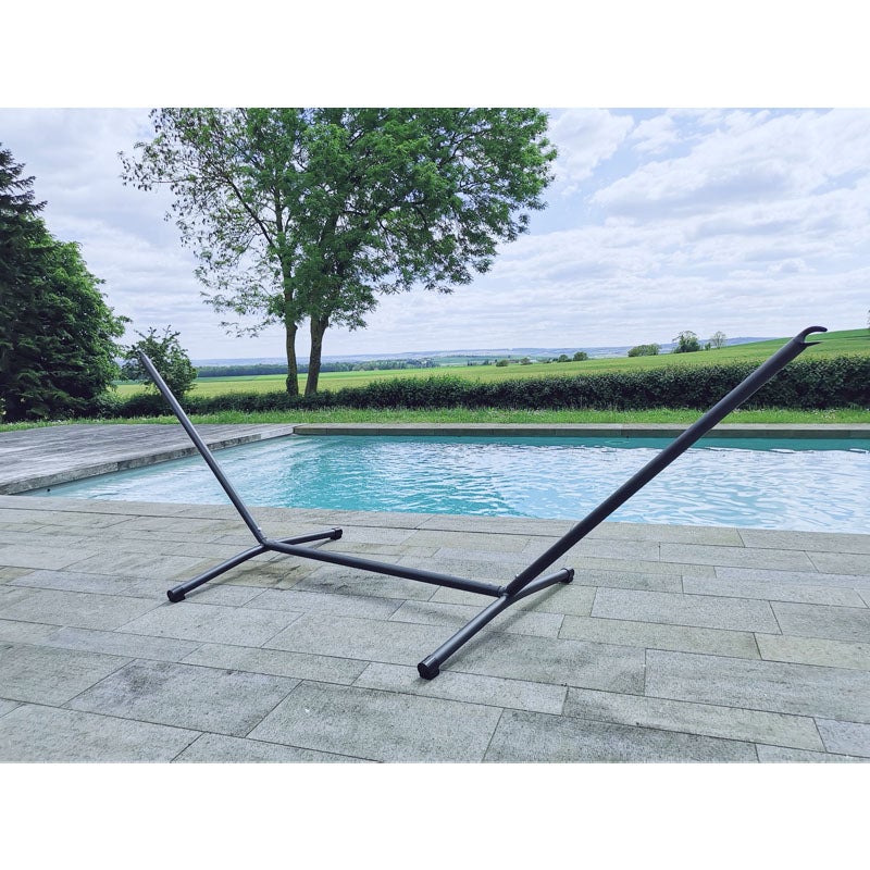 Black Steel Metal hammock stand with plastic nylon hooks