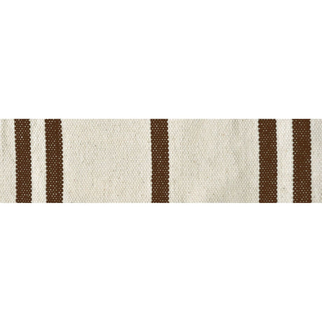 Striped ribbon with brown and beige stripes on a white background