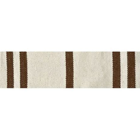 Striped fabric sample with brown and beige stripes on a white background