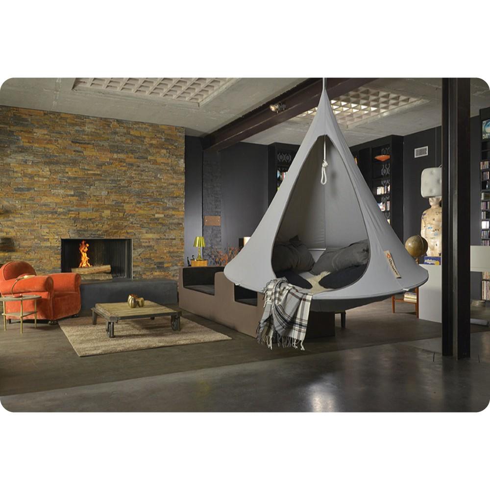 Cacoon Single Hanging Nest Chair - Grey