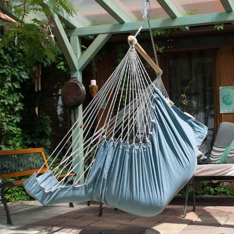 Hamaca Hammock Chair Denim Hanging Chair – Large