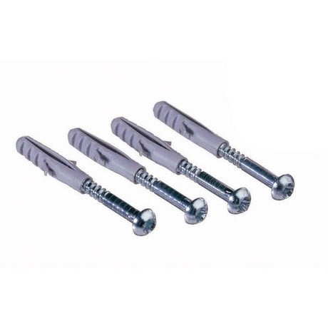 Set of metal screws on a white background