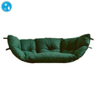 Green pet bed with a water droplet icon on a white background