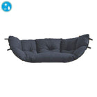 Blue pet hammock on a white background with a water droplet icon.
