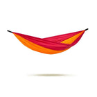 Red and orange hammock on a white background