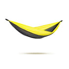 Yellow and black hammock on a white background