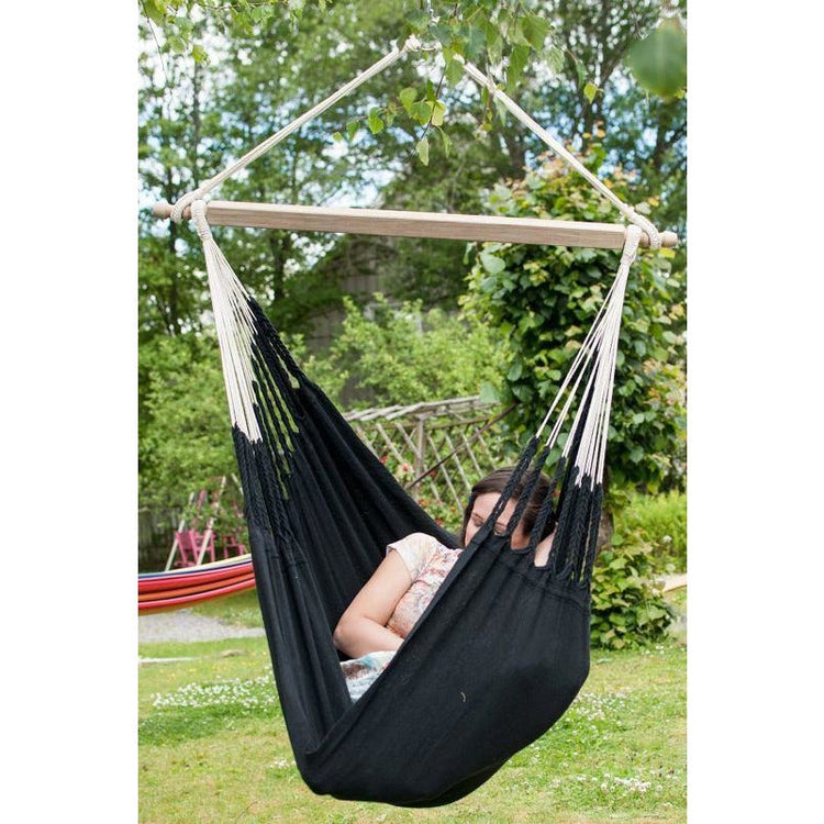 Hamaca Hammock Chair Knit Hanging Chair - Black